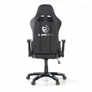 gaming stuhl grau game pro kunstleder bewegliche armlehnen lumbal und nackenkissen kopfstutze 5