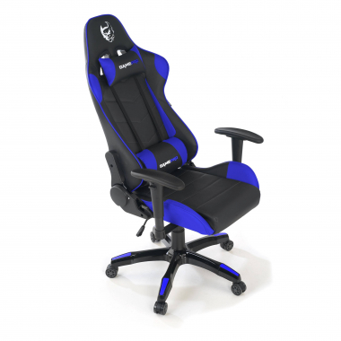 gaming stuhl blau game pro kunstleder bewegliche armlehnen lumbal und nackenkissen kopfstutze 7