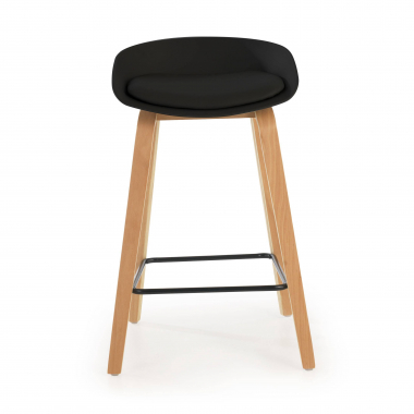 barhocker schwarz hocker holzbeine kunstleder ohne armlehnen 3