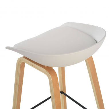 barhocker weiss hocker holzbeine kunstleder ohne armlehnen 4