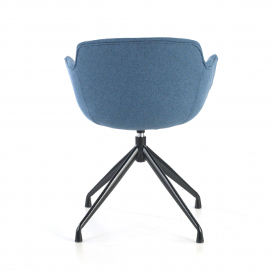 konferenzstuhl schwarz blau pyramidenbasis stoff gepolsterte armlehnen 8