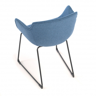 konferenzstuhl schwarz blau freischwinger struktur netzstoff feste armlehnen 4
