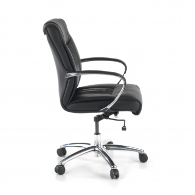 chefsessel schwarz niedriger rucken naturleder naturleder gepolsterte armlehnen 3