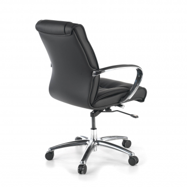 chefsessel schwarz niedriger rucken naturleder naturleder gepolsterte armlehnen 4