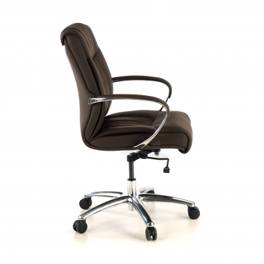 chefsessel braun niedriger rucken naturleder naturleder gepolsterte armlehnen 3