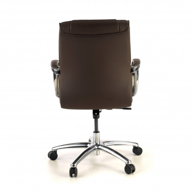 chefsessel braun niedriger rucken naturleder naturleder gepolsterte armlehnen 6