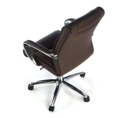 chefsessel braun niedriger rucken naturleder naturleder gepolsterte armlehnen 8