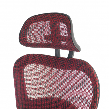ergonomischer burostuhl rot schwarze struktur netzstoff 3d verstellbare armlehnen doppelte lordosenstutze kopfstutze 9