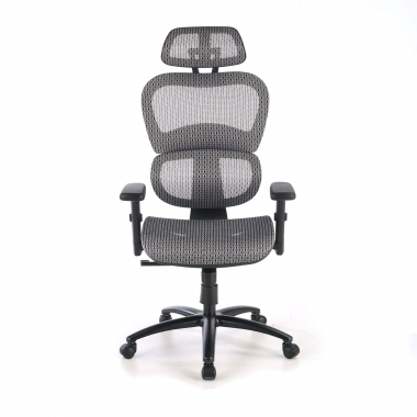 ergonomischer burostuhl grau schwarze struktur netzstoff 3d verstellbare armlehnen doppelte lordosenstutze kopfstutze 5