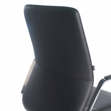 konferenzstuhl schwarz struktur freischwinger kunstleder gepolsterte armlehnen 5