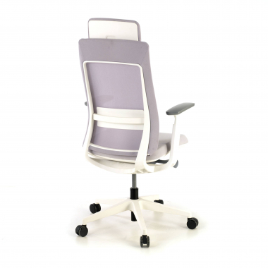 ergonomischer burostuhl weiss grau weisse struktur stoff 3d verstellbare armlehnen 7