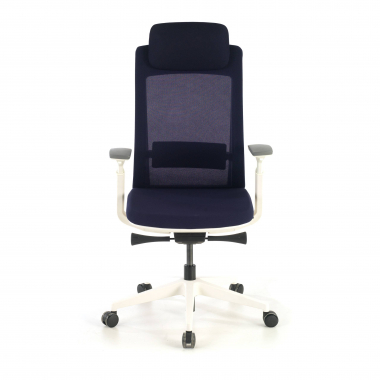 ergonomischer burostuhl weiss blau weisse struktur stoff 3d verstellbare armlehnen 4