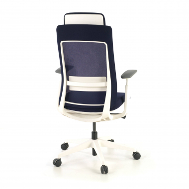 ergonomischer burostuhl weiss blau weisse struktur stoff 3d verstellbare armlehnen 7