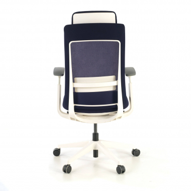 ergonomischer burostuhl weiss blau weisse struktur stoff 3d verstellbare armlehnen 8