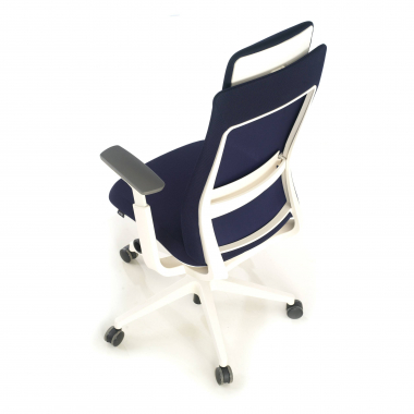 ergonomischer burostuhl weiss blau weisse struktur stoff 3d verstellbare armlehnen 9