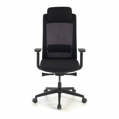 ergonomischer burostuhl schwarz schwarze struktur stoff 3d verstellbare armlehnen 4