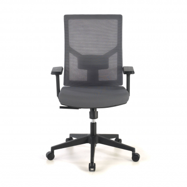 ergonomischer burostuhl grau schwarze struktur kopfstutze netzstoff 1d verstellbare armlehnen lordosenstutze 4