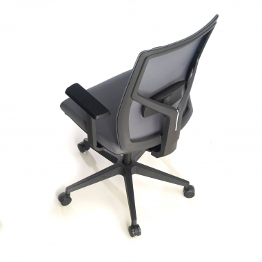 ergonomischer burostuhl grau schwarze struktur kopfstutze netzstoff 1d verstellbare armlehnen lordosenstutze 9