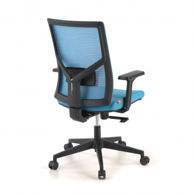 ergonomischer burostuhl blau schwarze struktur kopfstutze netzstoff 1d verstellbare armlehnen lordosenstutze 7