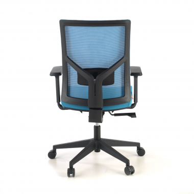ergonomischer burostuhl blau schwarze struktur kopfstutze netzstoff 1d verstellbare armlehnen lordosenstutze 8