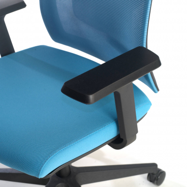 ergonomischer burostuhl blau schwarze struktur kopfstutze netzstoff 1d verstellbare armlehnen lordosenstutze 5