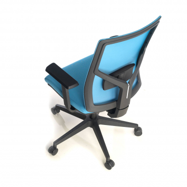ergonomischer burostuhl blau schwarze struktur kopfstutze netzstoff 1d verstellbare armlehnen lordosenstutze 9