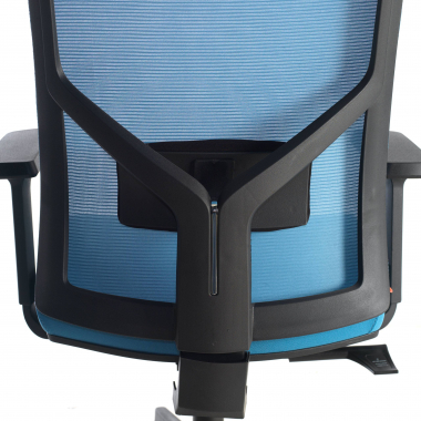 ergonomischer burostuhl blau schwarze struktur kopfstutze netzstoff 1d verstellbare armlehnen lordosenstutze 6