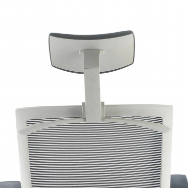 ergonomischer burostuhl weiss grau weisse struktur kopfstutze netzstoff 1d verstellbare armlehnen lordosenstutze kopfstutze 5