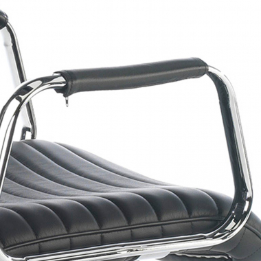 chefsessel schwarz naturleder naturleder gepolsterte armlehnen kopfstutze 4