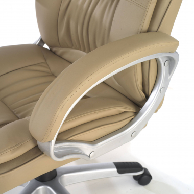 chefsessel beige baviera kunstleder gepolsterte armlehnen 5