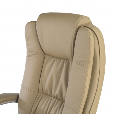 chefsessel beige baviera kunstleder gepolsterte armlehnen 4