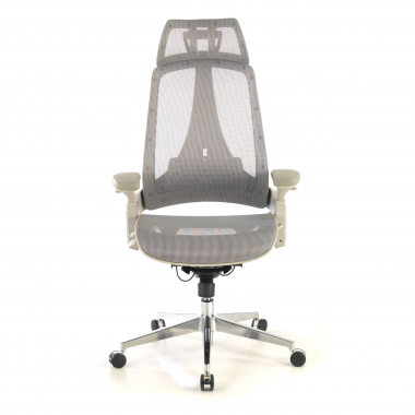 ergonomischer burostuhl weiss grau thunder netzstoff 3d verstellbare armlehnen lordosenstutze kopfstutze 5