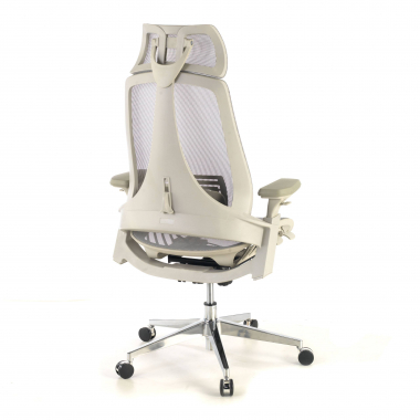 ergonomischer burostuhl weiss grau thunder netzstoff 3d verstellbare armlehnen lordosenstutze kopfstutze 7