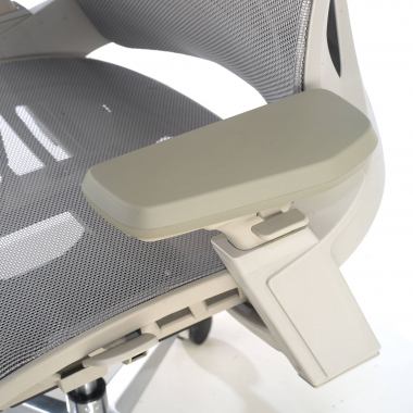 ergonomischer burostuhl weiss grau thunder netzstoff 3d verstellbare armlehnen lordosenstutze kopfstutze 6
