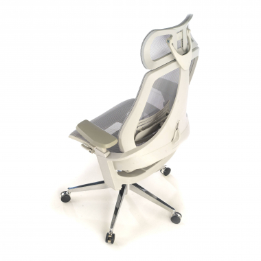 ergonomischer burostuhl weiss grau thunder netzstoff 3d verstellbare armlehnen lordosenstutze kopfstutze 10