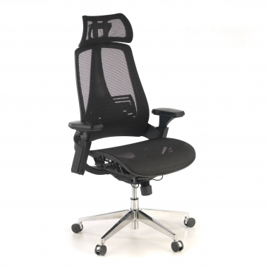 ergonomischer burostuhl schwarz thunder netzstoff 3d verstellbare armlehnen lordosenstutze kopfstutze 1