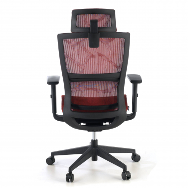 ergonomischer burostuhl rot winter netzstoff 3d verstellbare armlehnen doppelte lordosenstutze kopfstutze 6