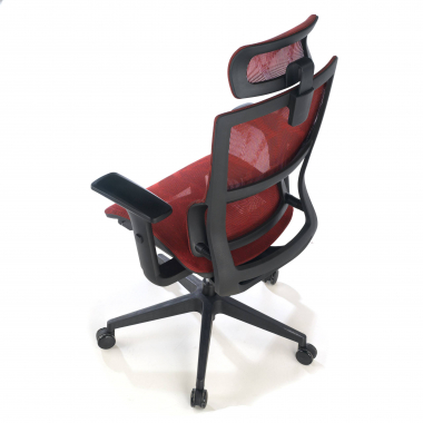 ergonomischer burostuhl rot winter netzstoff 3d verstellbare armlehnen doppelte lordosenstutze kopfstutze 9