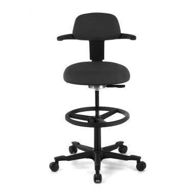 ergonomischer hocker schwarz erghos stoff ohne armlehnen 3