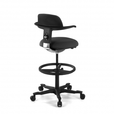 ergonomischer hocker schwarz erghos stoff ohne armlehnen 6