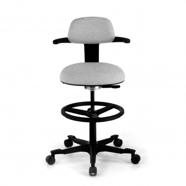 ergonomischer hocker grau erghos stoff ohne armlehnen 3