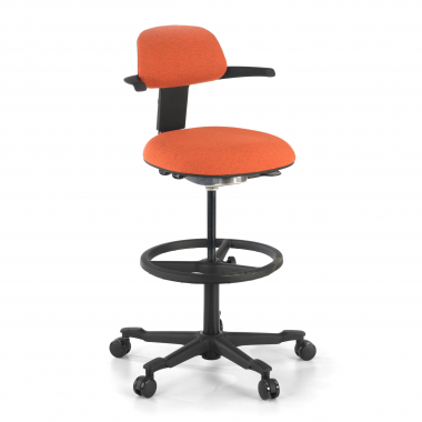 ergonomischer hocker orange erghos stoff ohne armlehnen 1