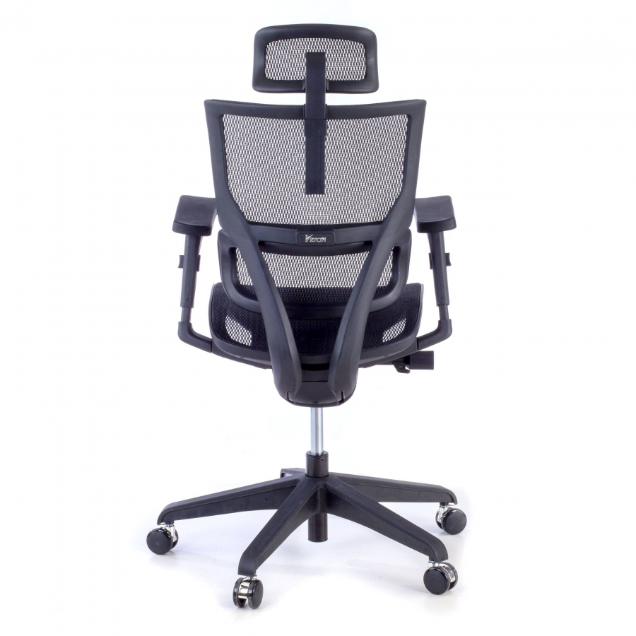 Bürostuhl mit Kopfstütze Vision white, Netzstoff
