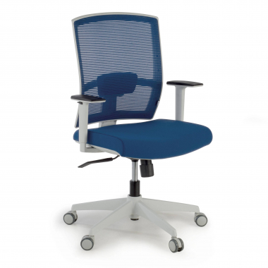 ergonomischer burostuhl weiss blau weisse struktur netzstoff 1d verstellbare armlehnen lordosenstutze 1
