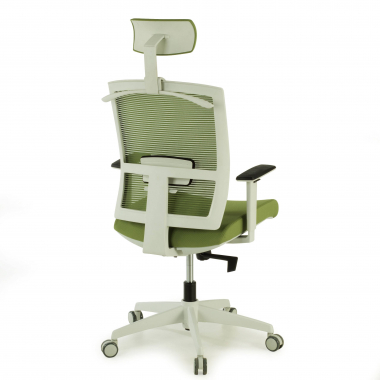 ergonomischer burostuhl weiss grun weisse struktur kopfstutze netzstoff 1d verstellbare armlehnen lordosenstutze kopfstutze 8