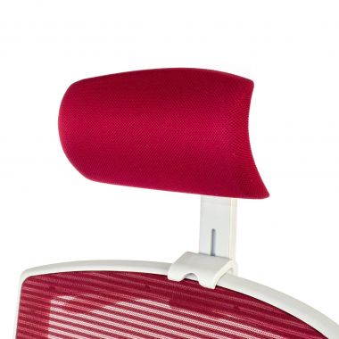 ergonomischer burostuhl weiss rot weisse struktur kopfstutze netzstoff 1d verstellbare armlehnen lordosenstutze kopfstutze 8