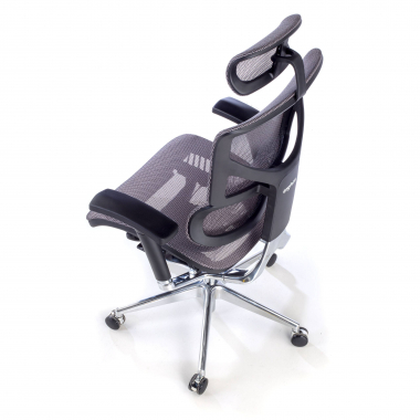 ergonomischer burostuhl grau next2 mit kopfstutze netzstoff 4d verstellbare armlehnen lordosenstutze kopfstutze 9