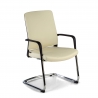 Freischwinger Stuhl Bali, ergonomische Rückenlehne, Kunstleder