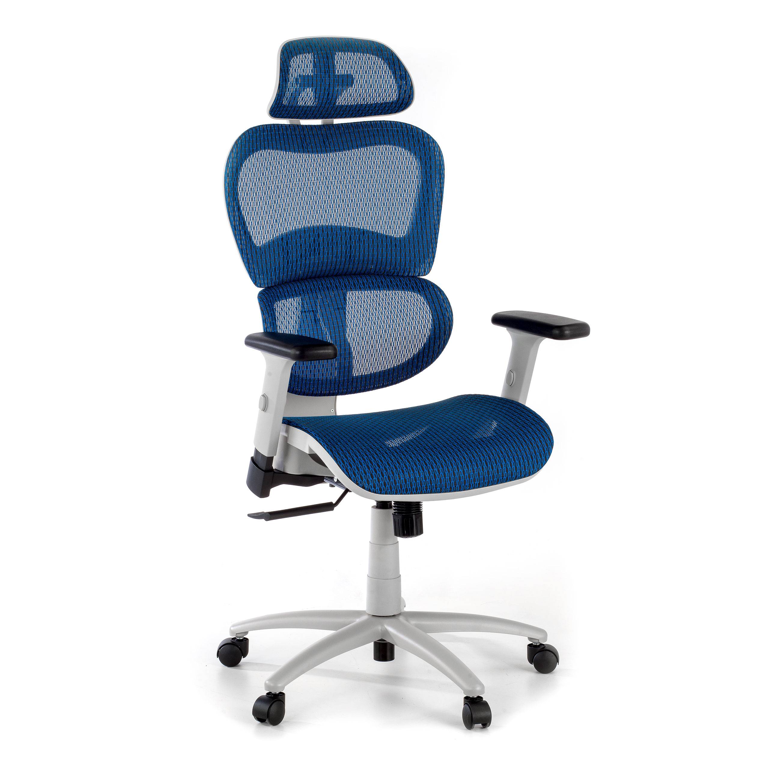 Ergonomischer Bürostuhl Ergocity white, Lendenkissen, 3D-Armlehnen