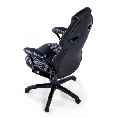 gaming stuhl grau tarnmuster kunstleder feste armlehnen 9